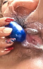 Eager and wet-dripping pussy rubbed and toyed